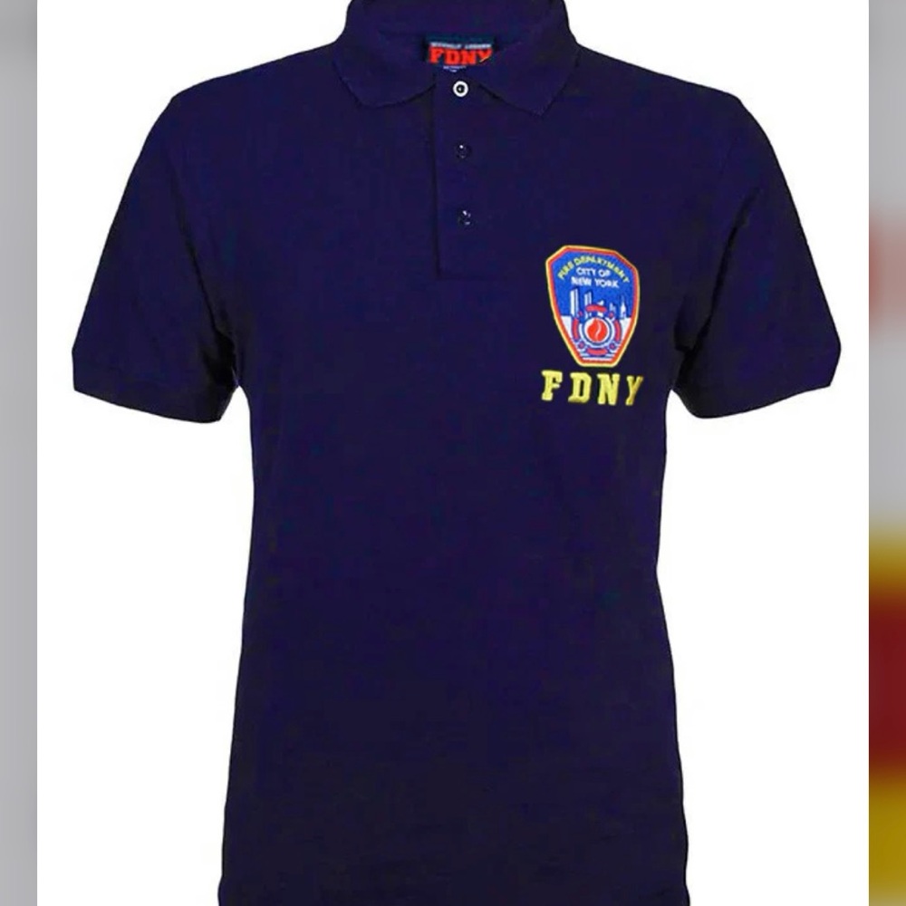 NWT- Officially Licensed FDNY Embroidered Navy Polo Shirt